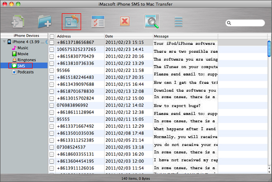 copiar SMS de iPhone para Mac