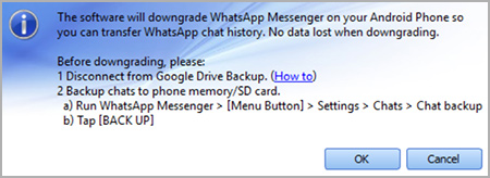 desinstalar la versión actual de whatsapp messenger