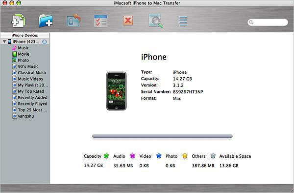 ejecutar iPhone to Mac Transfer