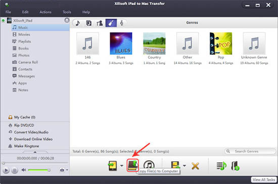 transferencia de música de iPad para Mac
