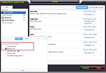 iphone messages transfer - captura de pantalla