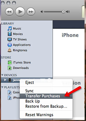 transferir aplicaciones de iPhone al iTunes