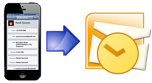 contactos de iPhone a Outlook