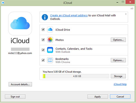 enabling iCloud drive for PC