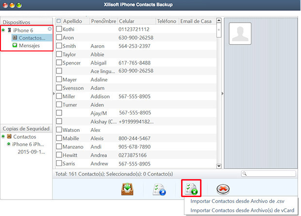 importar contactos desde Mac al iPhone